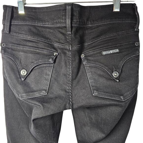 Hudson Jeans Collin Skinny Black Denim Flap Pockets Women's Size 27 - Picture 6 of 10